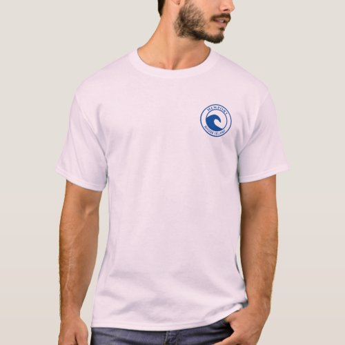Newport RI Blue Ocean Wave Circle Design T_Shirt