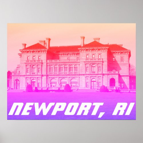 Newport RI Cliff Walk Mansion _ Gilded Age Poster