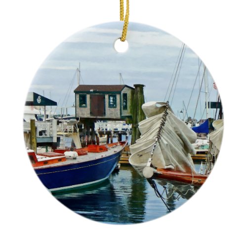 Newport RI - Folded Sails Ceramic Ornament