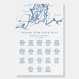 Newport RI Map 18 Table Wedding Seating Chart Foam Board