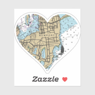 Newport RI Nautical Chart Sticker