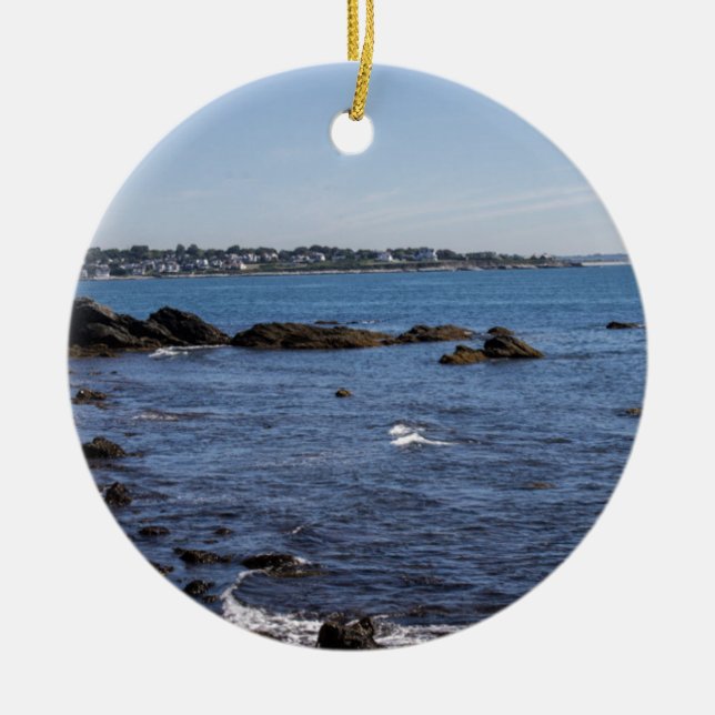 newport ri ocean view ceramic ornament (Front)