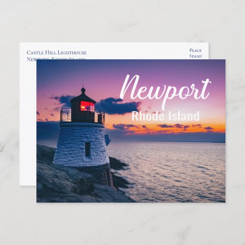Newport RI Rhode Island Castle Hill Lighthouse USA Postcard
