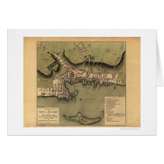 Newport, RI Town Map - 1777 (Front Horizontal)