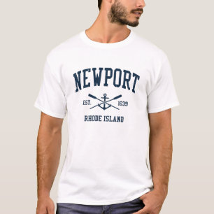 Newport RI Vintage Navy Crossed Oars & Anchor T-Shirt