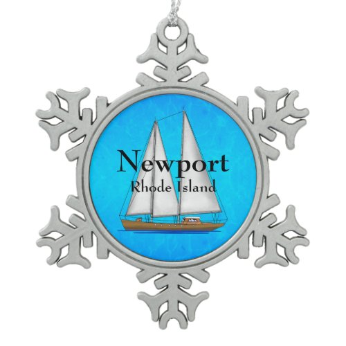 Newport Snowflake Pewter Christmas Ornament
