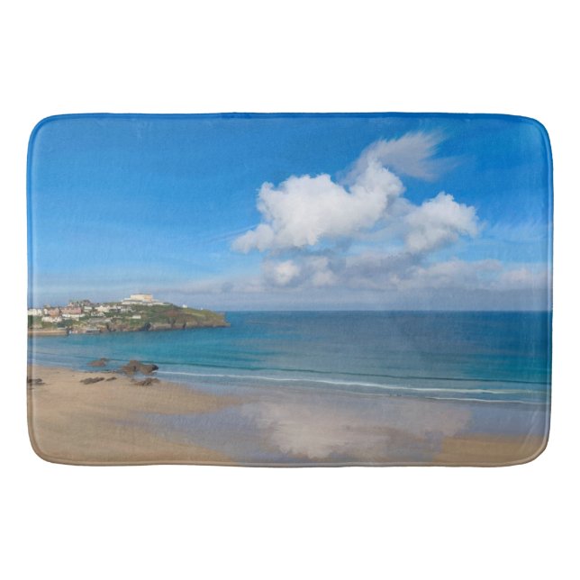 Newquay Bay in Summer  Bath Mat (Front)