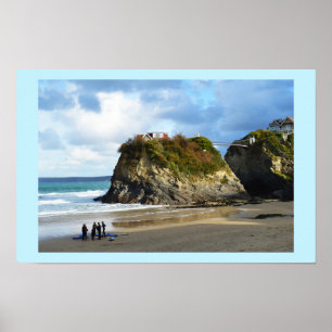 Newquay beach in Cornwall Poster