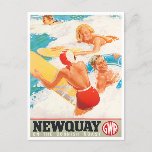 Newquay Britain vintage travel Postcard