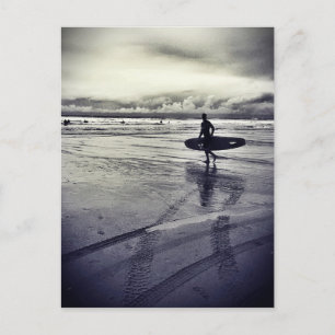 Newquay Surfer on Watergate Bay Postcard