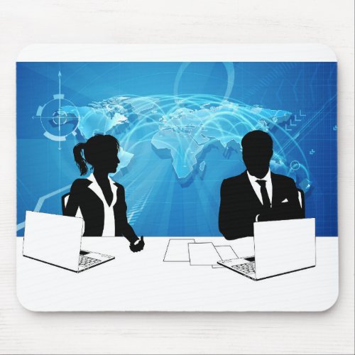 News Anchor Silhouette TV Reporter Presenters Mouse Pad