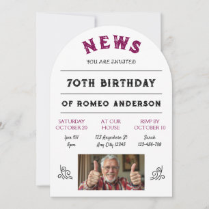 News Birthday Invitation