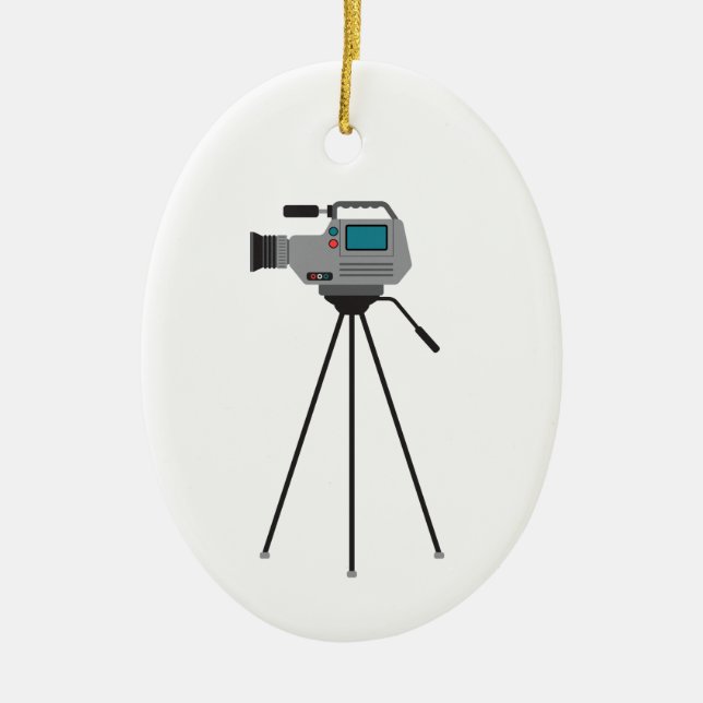 News Camera Ceramic Ornament (Front)