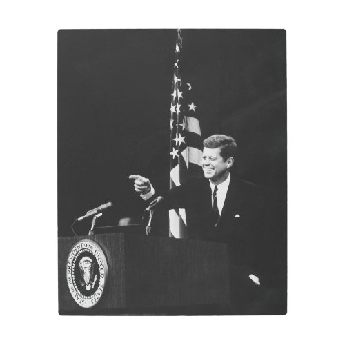 News Conference US President John Kennedy Metal Print
