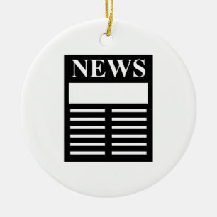 News Headlines Ceramic Ornament