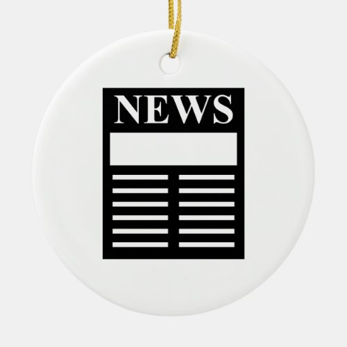 News Headlines Ceramic Ornament