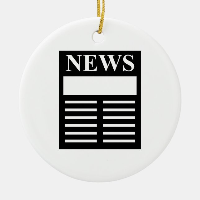 News Headlines Ceramic Ornament (Front)