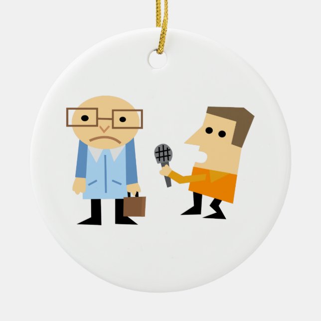 News Interview Ceramic Ornament (Front)