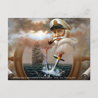NEWS & Map Captain/anchor or Sea Captain Postcard