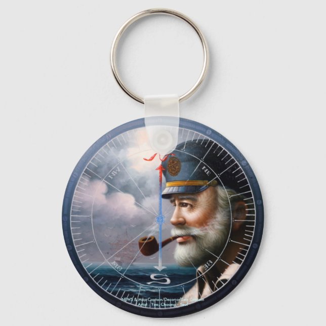 NEWS & Map Captain/Decor or Sea Captain Keychain (Front)