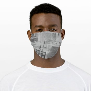 News Paper Journalist Press Articles Technical Adu Adult Cloth Face Mask by tsrao100 at Zazzle