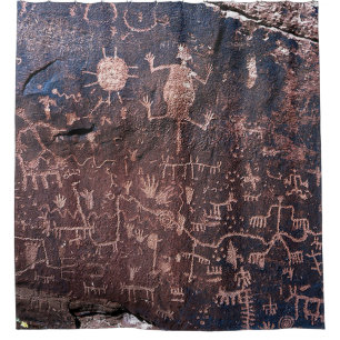 News Paper Rock  Petrified Forest National Park Shower Curtain