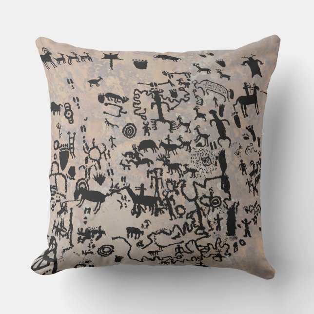 News Paper Rock Petroglyphs Outdoor Pillow (Front)