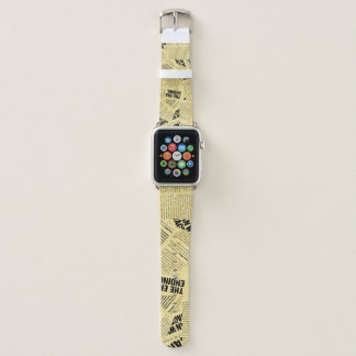 News paper text with old paper apple watch band