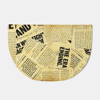 News paper text with old paper doormat