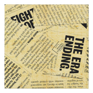 News paper text with old paper faux canvas print