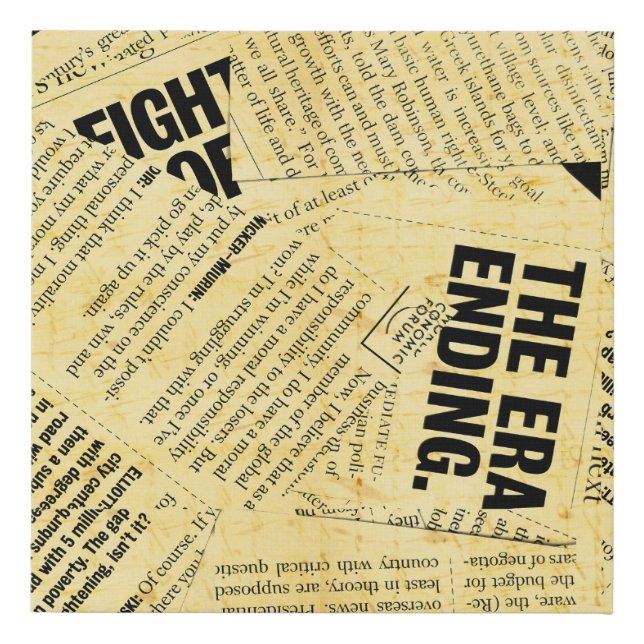 News paper text with old paper faux canvas print (Front)