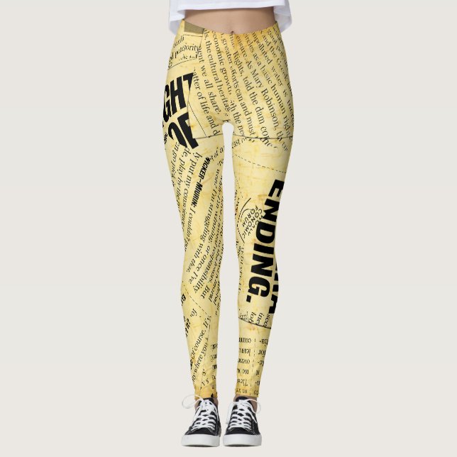 News paper text with old paper leggings (Front)