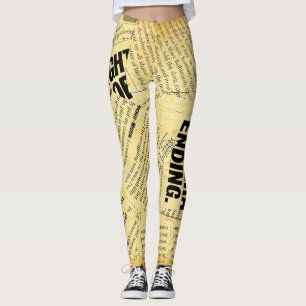 News paper text with old paper leggings