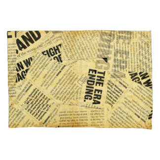 News paper text with old paper pillow case