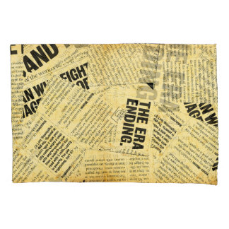 News paper text with old paper pillow case