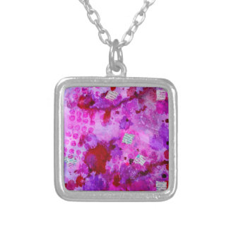 News pink silver plated necklace