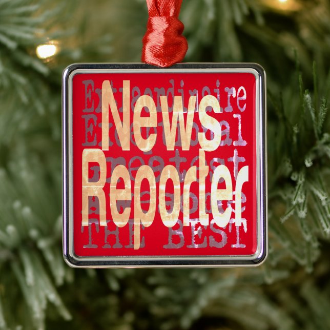 News Reporter Extraordinaire Metal Ornament (Tree)