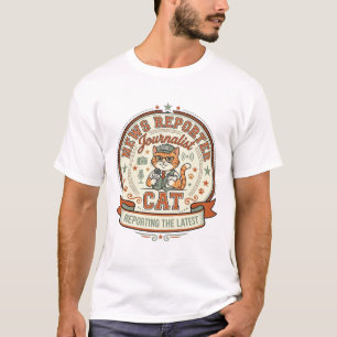 News Reporter Journalist Cat News Reporter Journal T-Shirt