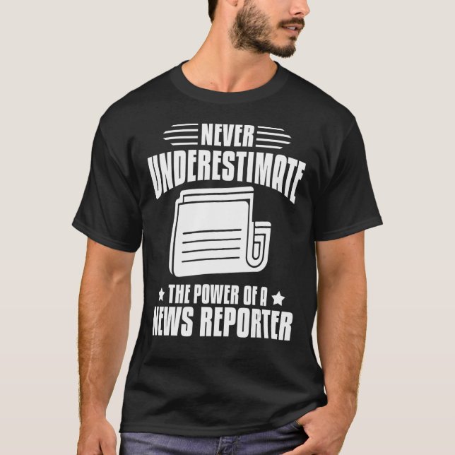 News Reporter Microphone Camera  Interviews 4 T-Shirt (Front)