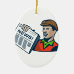 Newsboy Newspaper Delivery Retro Ceramic Ornament at Zazzle