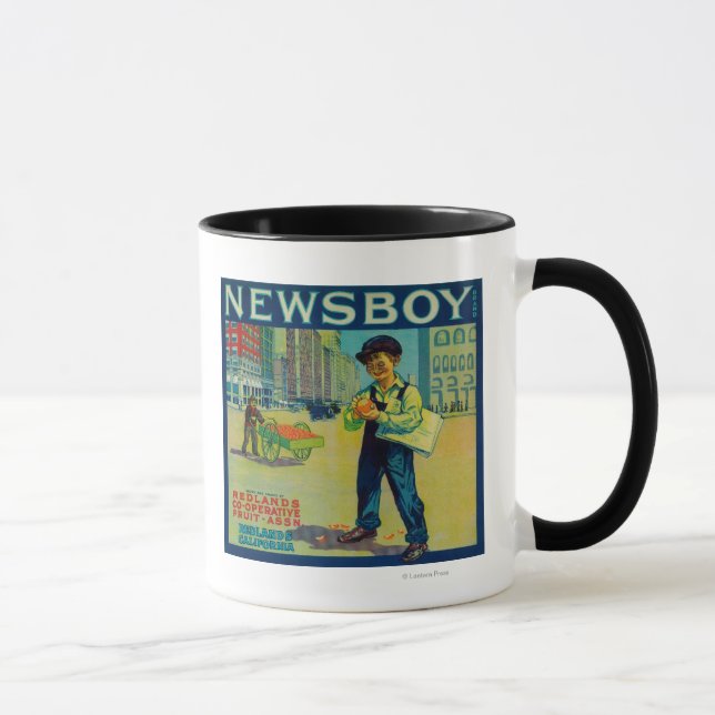 Newsboy Orange LabelRedlands, CA Mug (Right)