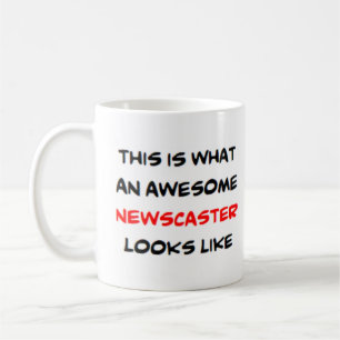 newscaster, awesome coffee mug