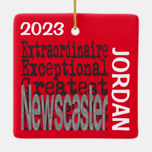 Newscaster Extraordinaire CUSTOM Ceramic Ornament