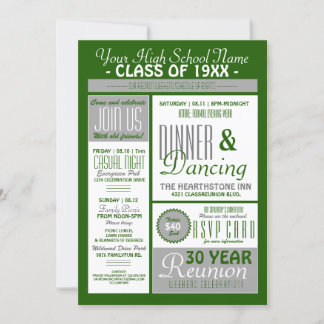 Newsletter Style High School Reunion Invitation
