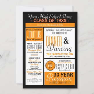 Newsletter Style High School Reunion Invitation