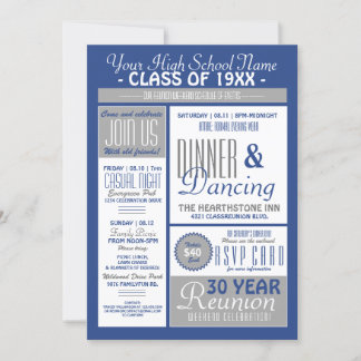 Newsletter Style High School Reunion Invitation