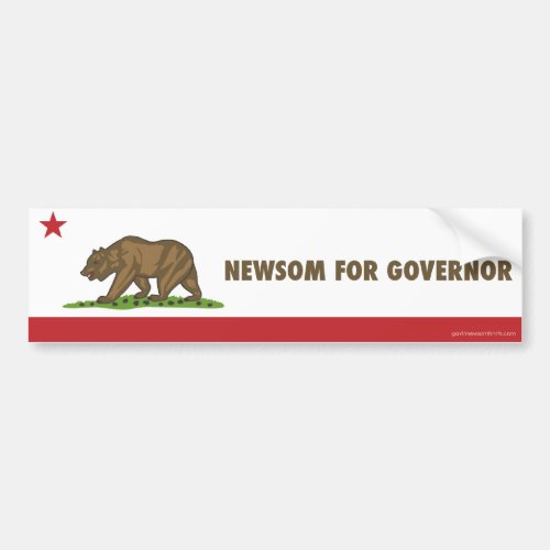 Newsom For Governor California Flag Bumper Sticker