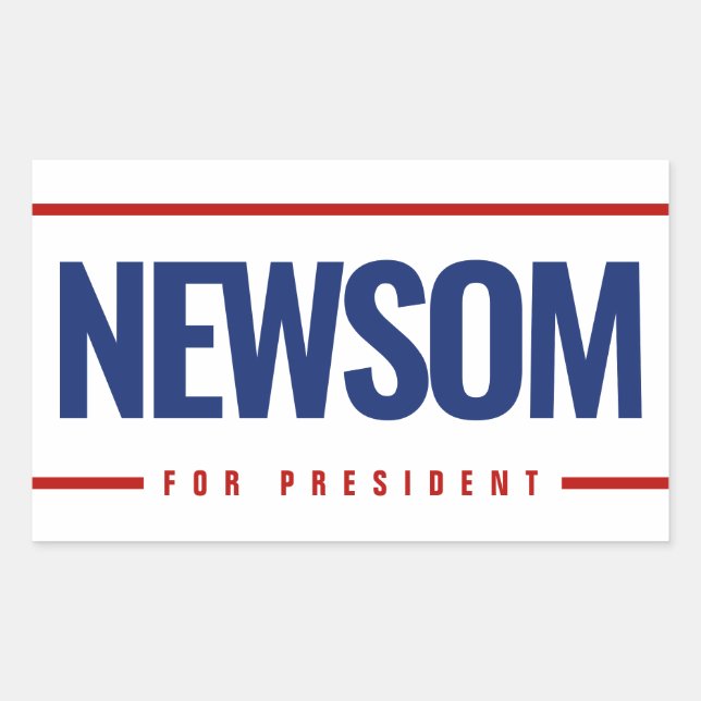 Newsom for President Rectangular Sticker (Front)