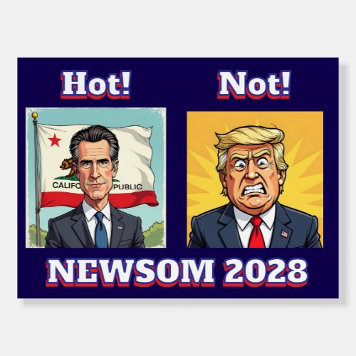 Newsom is Hot, Trump is Not | Funny Political Foam Board