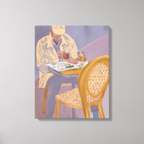 Newspaper and Drinks  Canvas Print
